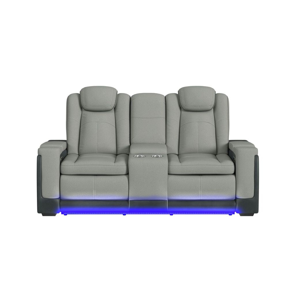 Landon Dual Power Reclining Console Loveseat