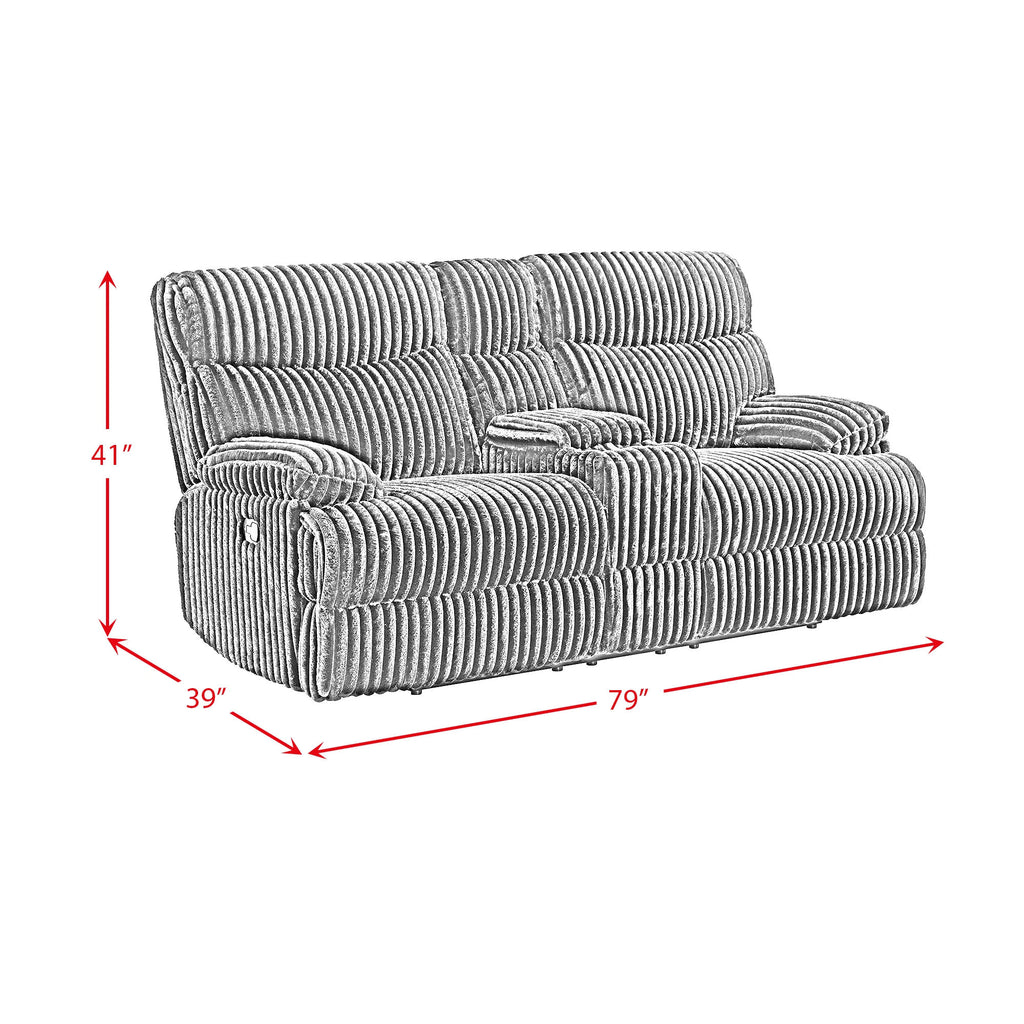 Raven Manual Reclining Console Loveseat