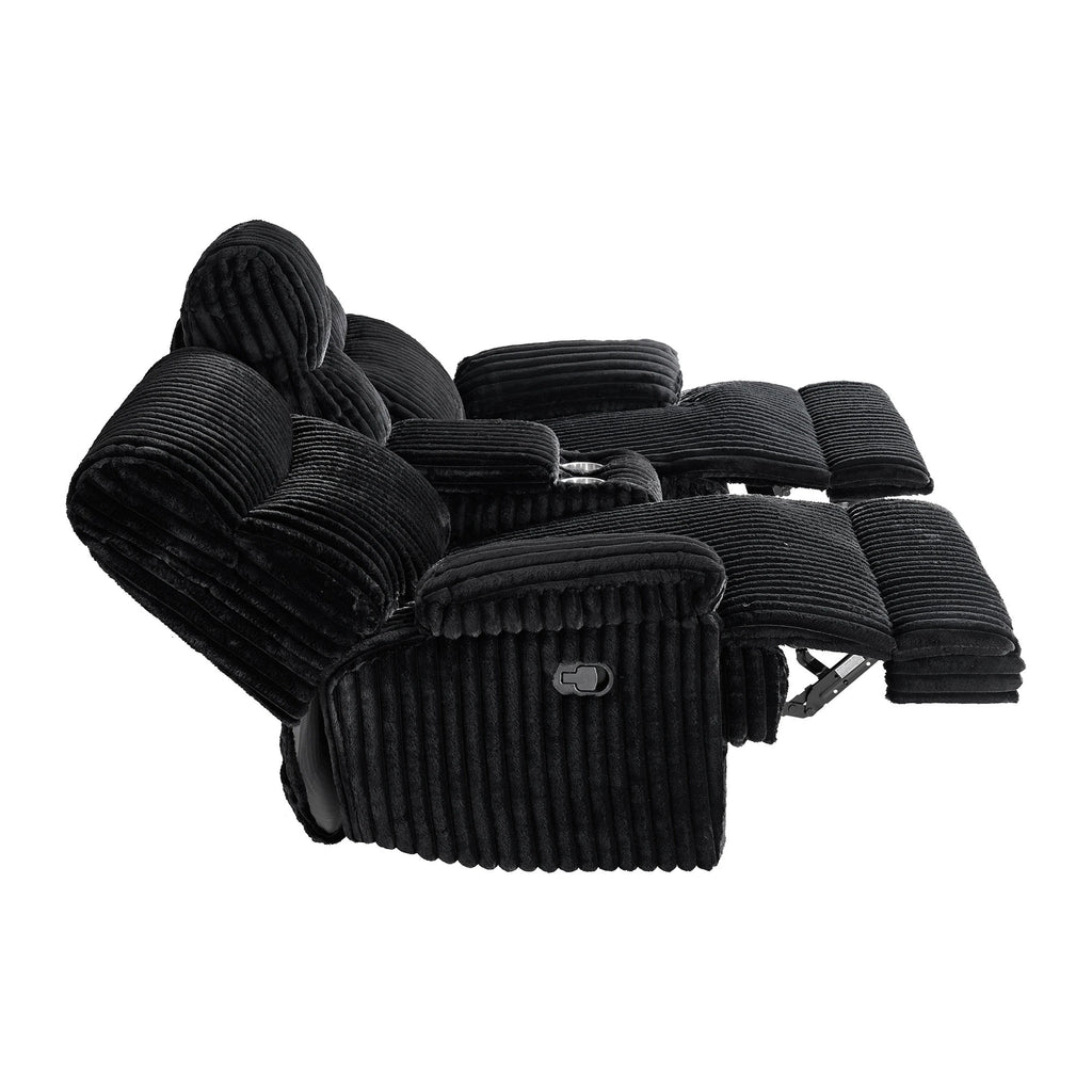 Raven Manual Reclining Console Loveseat