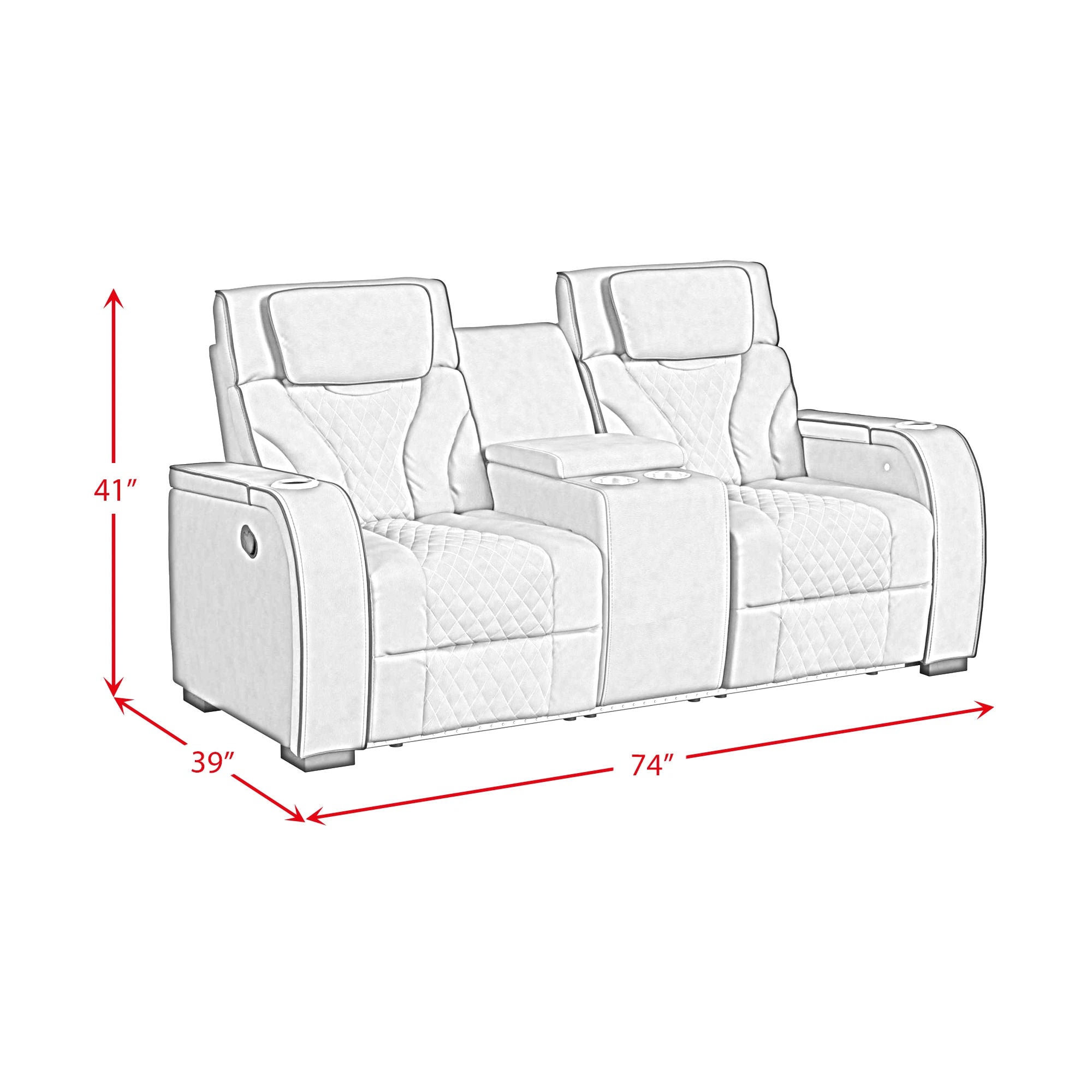 Nexus Reclining Console Loveseat