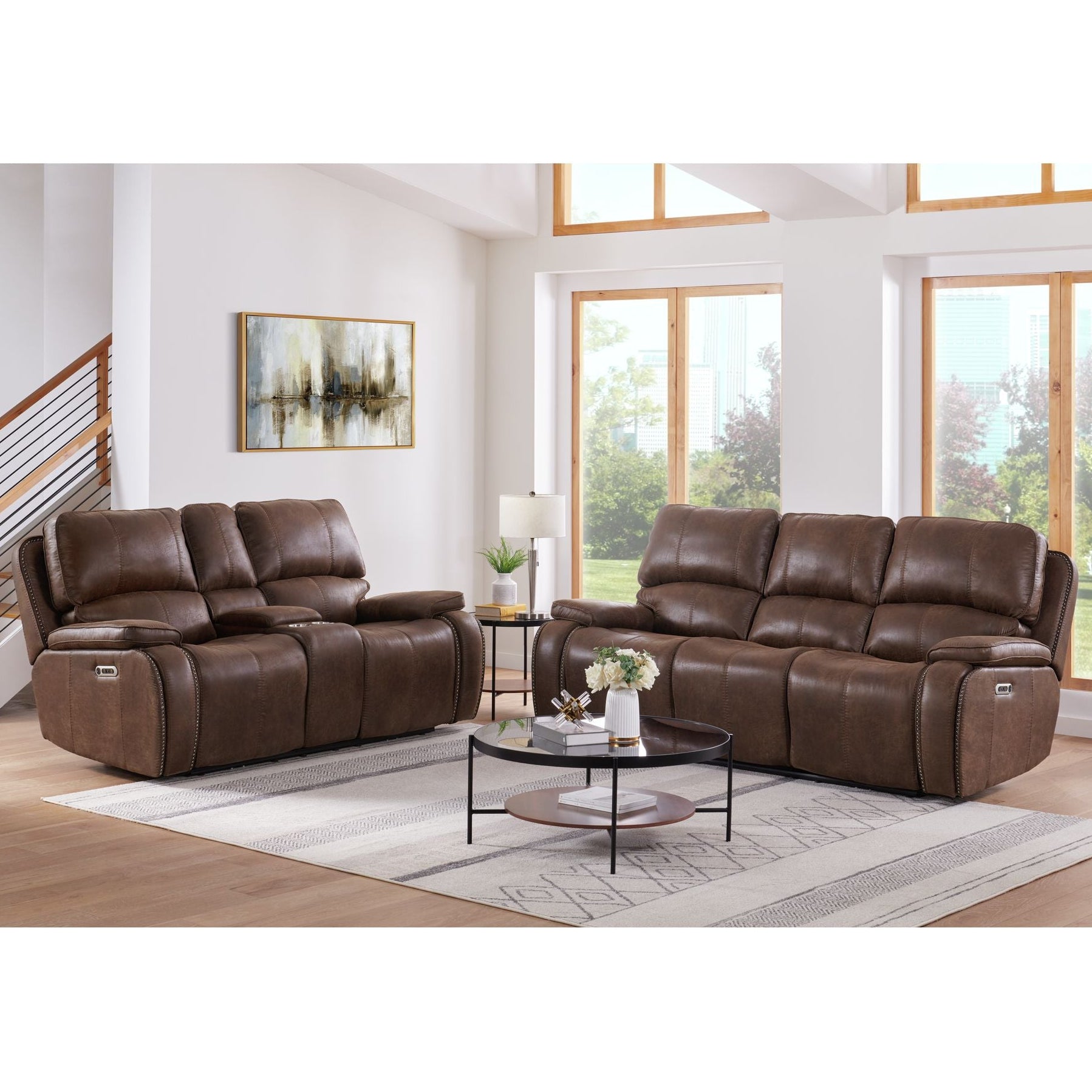 Canyon Dual Power Reclining Console Loveseat