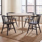 Willow 5pc Dining Set with Black Chairs