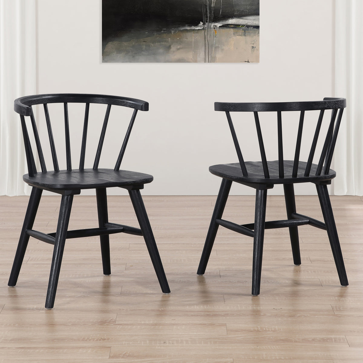 Willow 5pc Dining Set with Black Chairs