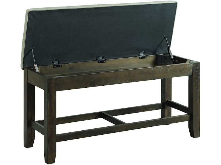 Timber Counter Height Dining Bench with Storage