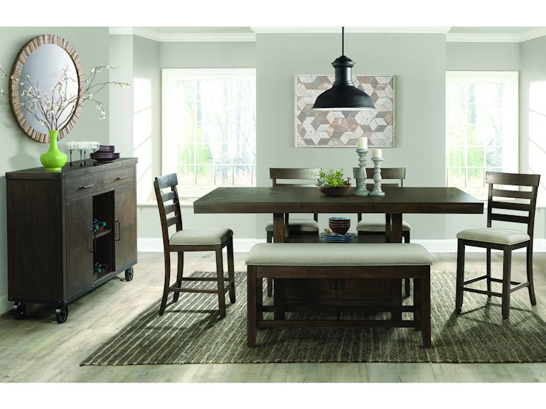 Timber Counter Height Dining Bench with Storage