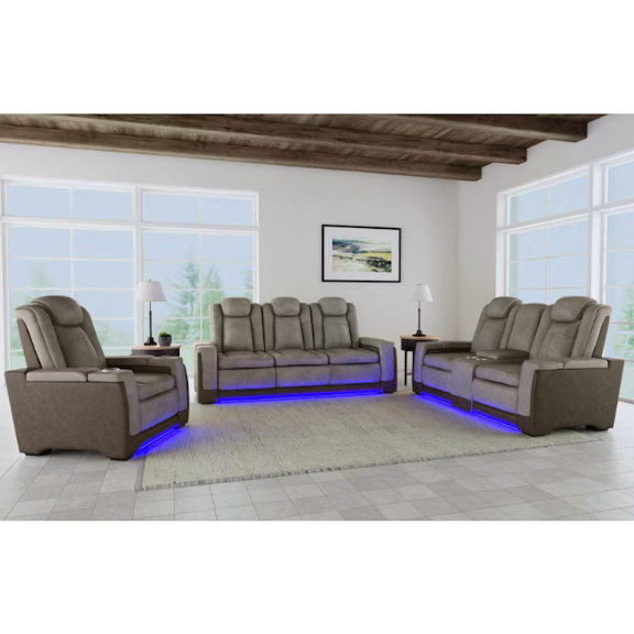 Landon Dual Power Reclining Console Loveseat
