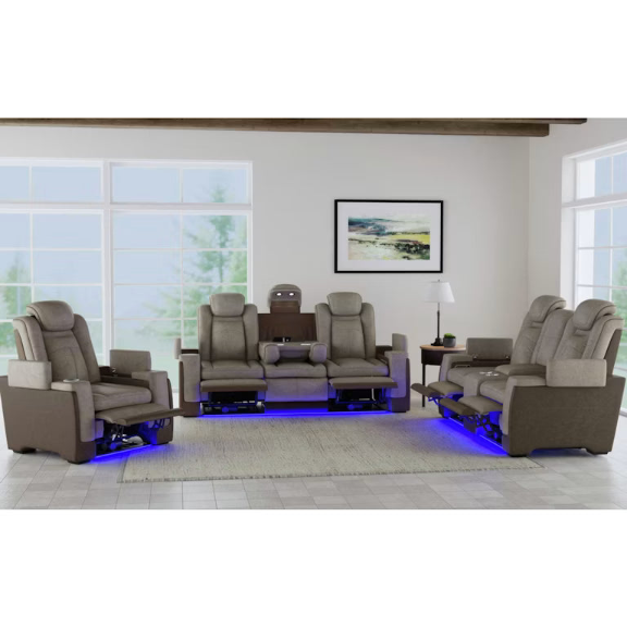 Landon Dual Power Reclining Console Loveseat